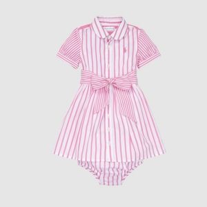 Pink Ralph Lauren stripped colored shirt dress